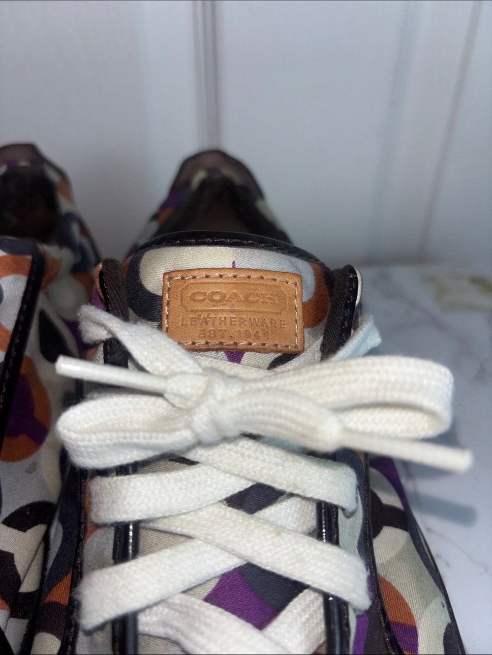 Women’s Coach Est. 1941 Multicolor Signature Print Lace-Up Sneakers Size 11 - Picture 3 of 13